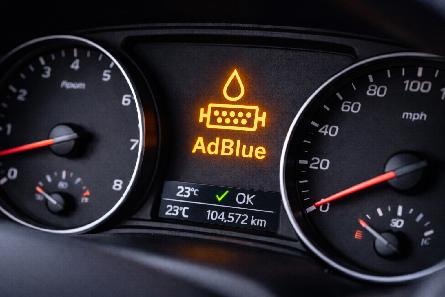 مؤشر AdBlue مضاء: مدى الاستقلالية المتبقية وإجراءات إعادة الضبط